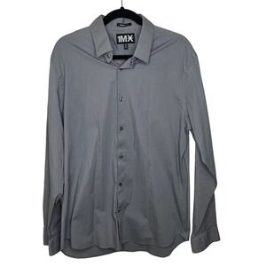 Express Mens Size XL Grey Modern Fit Button Up Dress Shirt